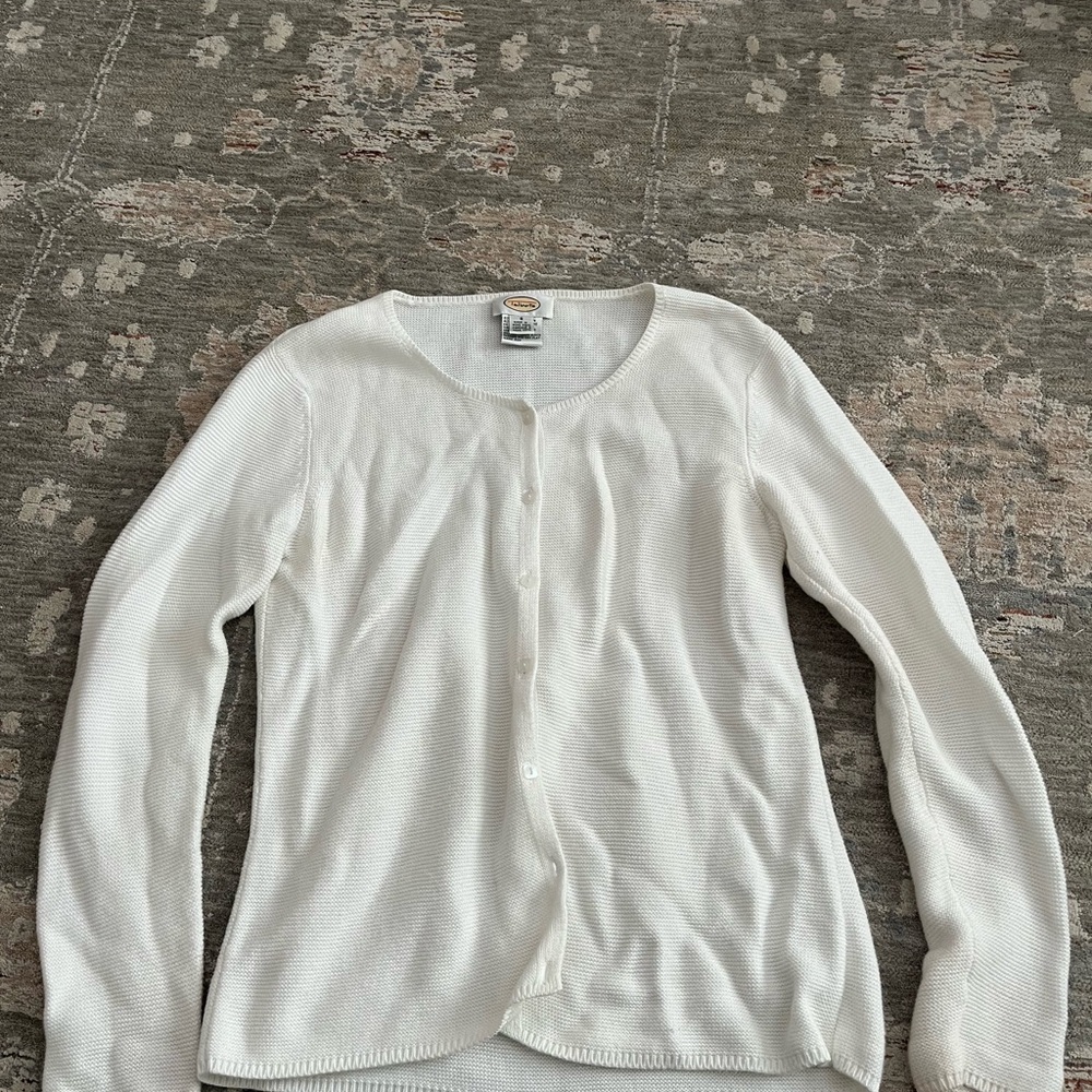 Talbots White Button-Up Top
